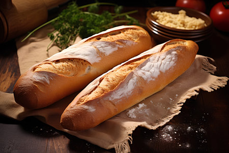 Freshly Baked Artisan Authentic French Baguetteの素材
