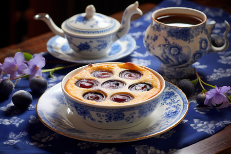 Irresistible Flan with Icing Sugar and Teaの素材