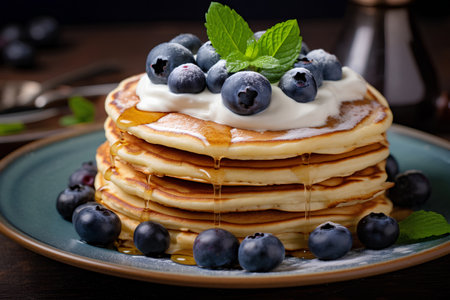 Pancakes with Blueberries and Ricottaの素材