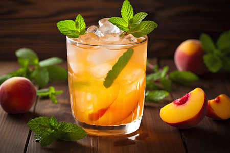 Cooling Down with a Minty Summer Peach Cocktailの素材