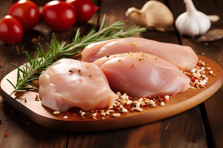 Pure and Organic Fresh Raw Chicken Breastの素材
