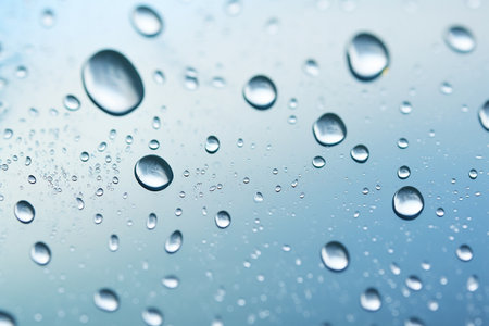 Subtle water droplets on a glass surface. Texture, background, patternの素材