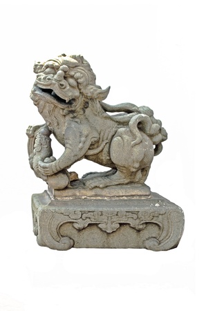 Chinese lion statue taken in front of Silpakorn University, Bangkokの写真素材