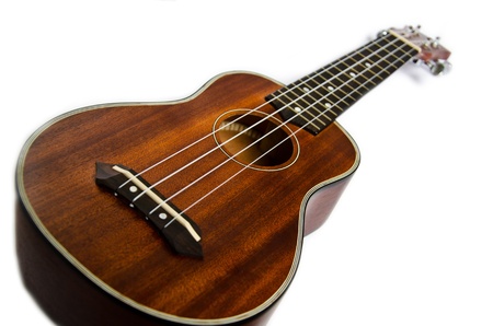 Isolated brown wooden ukuleleの写真素材