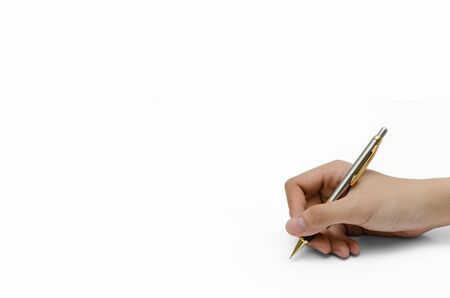 a hand holding a pencilの写真素材