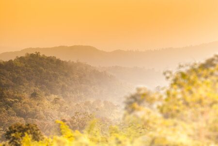 Mountains in the yellow tone, Udonthani, Thailandの写真素材