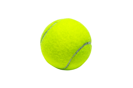 a green tennis ball on the white backgroundの写真素材