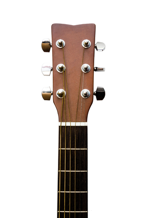 isolated image of the head and neck of the guitarの写真素材