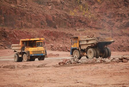 Truck on the marble quarryの写真素材