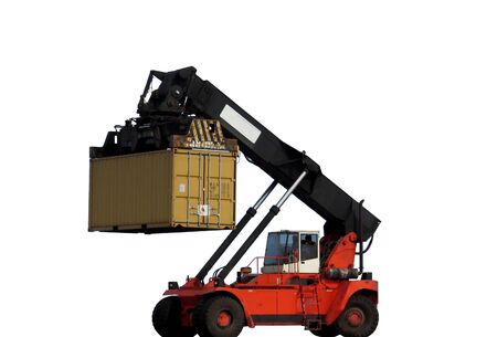 Loader picked a container, ISOLATEDの写真素材