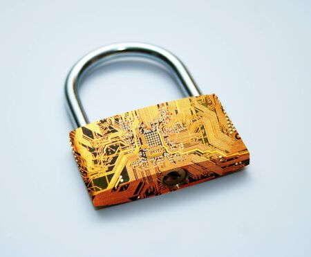 Digital lock representing internet securityの写真素材