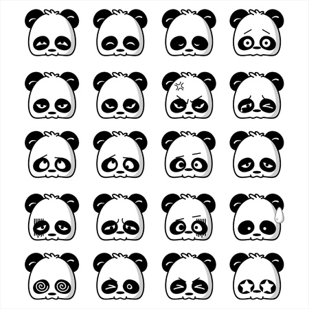 Illustration of cute panda expression のイラスト素材