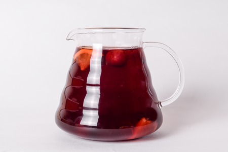Teapot glass isolated on a white background with clipping path. Front view.の写真素材
