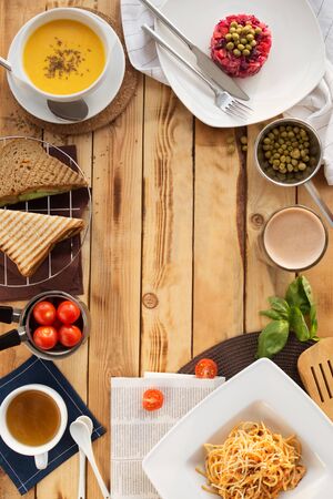 Frame of food to place in the center for text