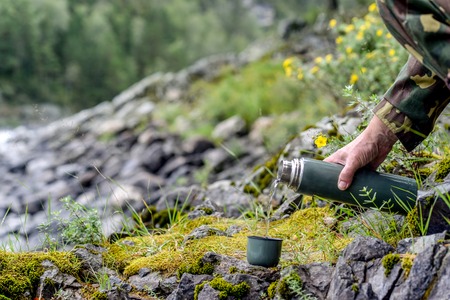 The mountain slope was shot in the Altai by day