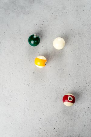 Billiard balls on the background for an advertising layout shot closeup
