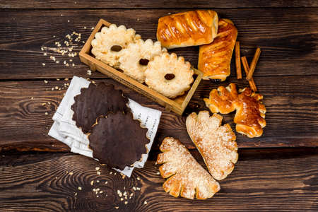 Cookies are many different types. Close-up shotの写真素材