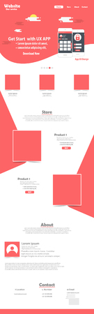 Website landing page vector template designのイラスト素材