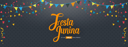 festa junina cover background template designのイラスト素材