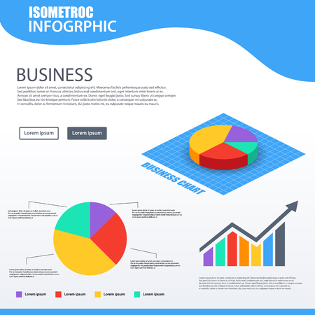 3D isometric Pie chart 4 option design elementのイラスト素材