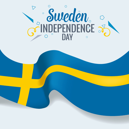 sweden indepedence day celebration banner or poster vector template designのイラスト素材
