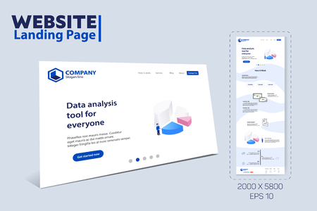 Landing Page Website Theme Template Designのイラスト素材