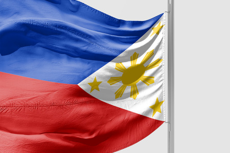 Isolated Philippine Flag waving 3d Realistic fabricの写真素材