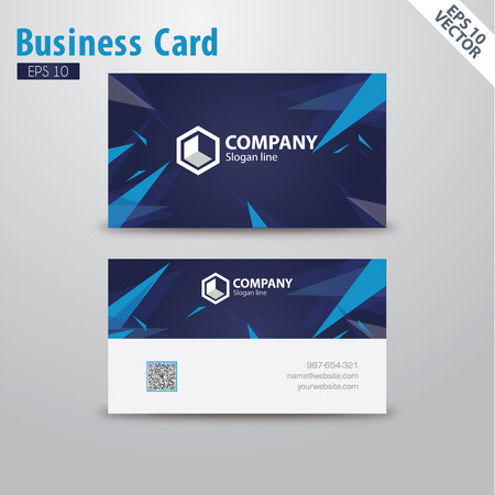 Abstract Business Card vector template design 2 sided conceptのイラスト素材