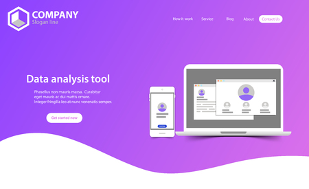 New Trendy Website Landing Page vector theme template designのイラスト素材