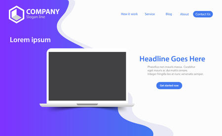 New Trendy SEO Optimization Website Landing Page vector theme template designのイラスト素材