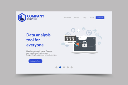New Trendy Website Landing Page vector theme template designのイラスト素材