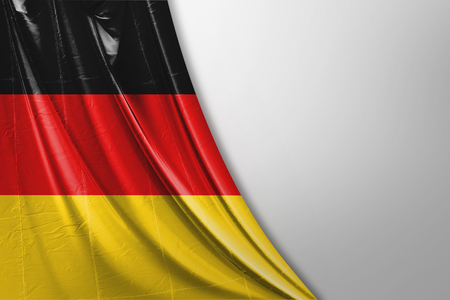 Isolated Germany Flag waving, 3D Realistic Germany Flag Renderedの写真素材