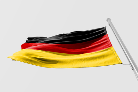 Isolated Germany Flag waving, 3D Realistic Germany Flag Renderedの写真素材