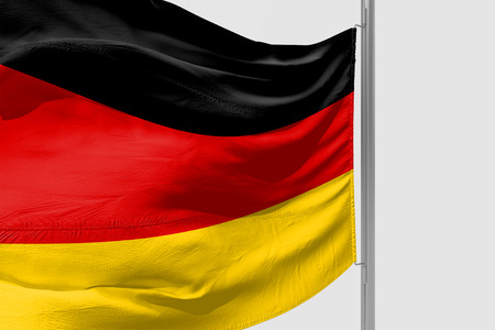 Isolated Germany Flag waving, 3D Realistic Germany Flag Renderedの写真素材