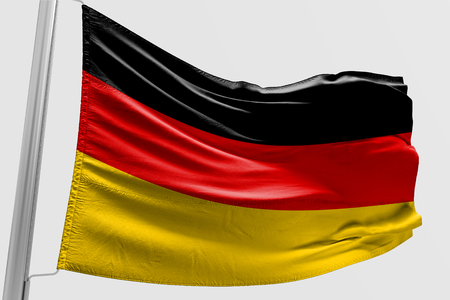 Isolated Germany Flag waving, 3D Realistic Germany Flag Renderedの写真素材