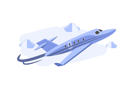 Cartoonist 3d Jet Plane Background illustration concept Design Vectorのイラスト素材