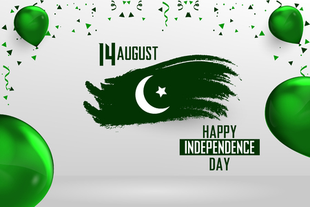 Happy Independence Day Pakistan, 14 August Pakistani Independence Dayのイラスト素材