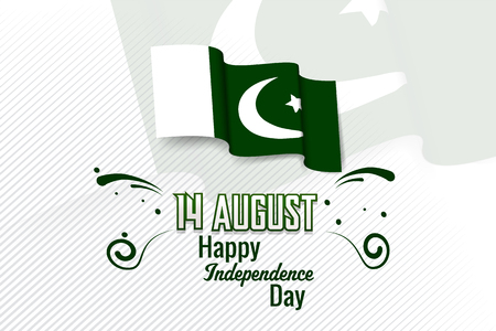 Happy Independence Day Pakistan, 14 August Pakistani Independence Dayのイラスト素材