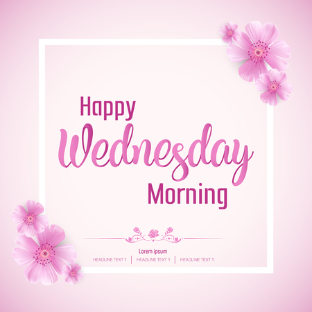 Beautiful Happy Wednesday Vector Background Illustrationのイラスト素材