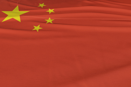 Isolated China Flag waving 3d Realistic China Flag Renderedの写真素材