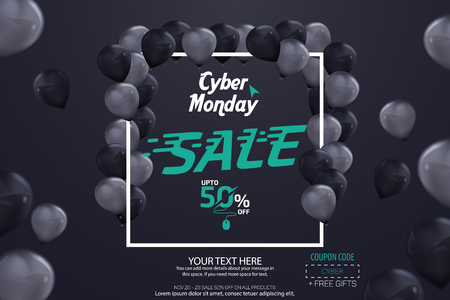 Cyber Monday Sale Banner Ad Vector Template Designのイラスト素材