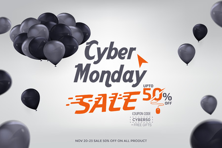 Cyber Monday Sale Banner Ad Vector Template Designのイラスト素材