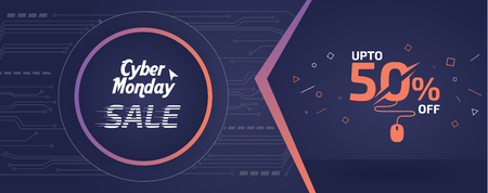 Abstract Cyber Monday Sale Banner Ad Vector Template Designのイラスト素材