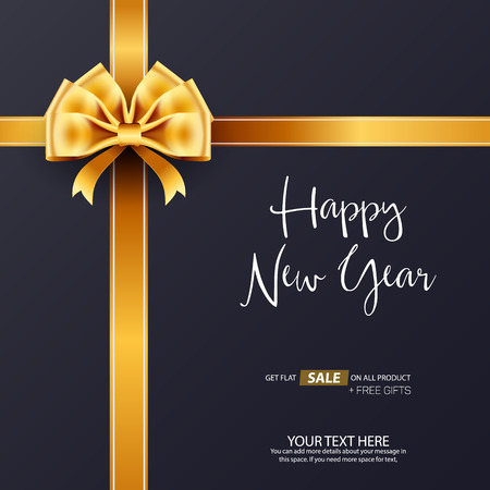 Happy New Year Gift Sale Vector Background Template Designのイラスト素材