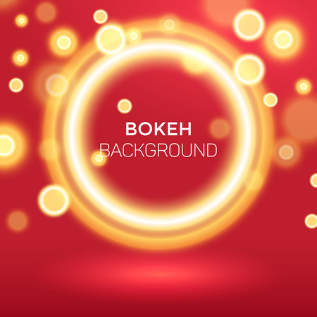 Abstract Golden Ring Bokeh Background Vector Illustrationのイラスト素材