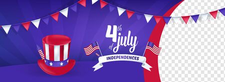 4th of July America Independence Day Vector Illustration Backgroundのイラスト素材