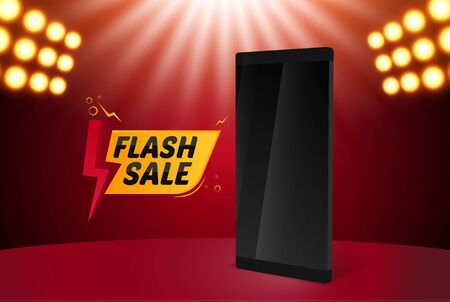 Flash Sale Mobile Illustration Vector Backgroundのイラスト素材