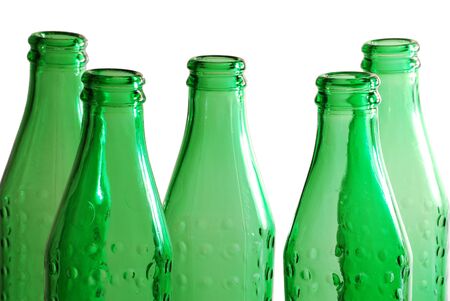 Green glass bottlesの写真素材