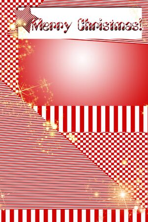 Christmas card, red and white slices, geometry, text and space for text candyの写真素材