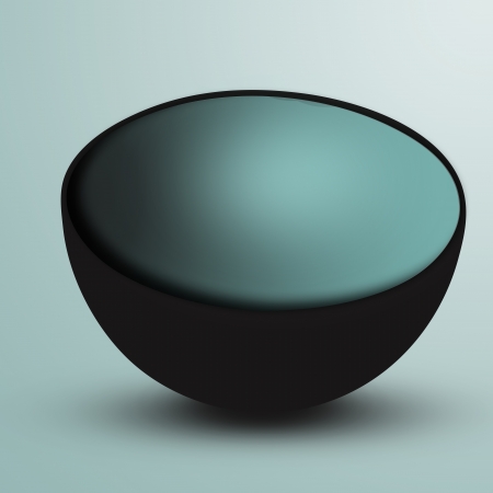 Abstract Button, semicircular, black base, blue lidのイラスト素材